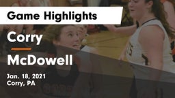 Corry  vs McDowell  Game Highlights - Jan. 18, 2021