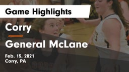 Corry  vs General McLane  Game Highlights - Feb. 15, 2021