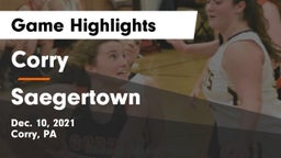 Corry  vs Saegertown Game Highlights - Dec. 10, 2021