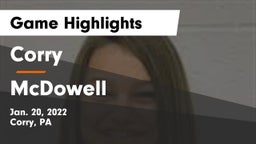 Corry  vs McDowell Game Highlights - Jan. 20, 2022