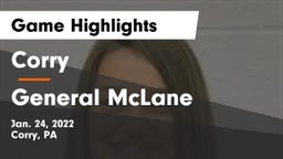 Corry  vs General McLane  Game Highlights - Jan. 24, 2022