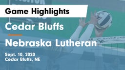 Cedar Bluffs  vs Nebraska Lutheran  Game Highlights - Sept. 10, 2020