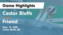 Cedar Bluffs  vs Friend  Game Highlights - Sept. 15, 2020