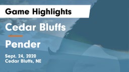 Cedar Bluffs  vs Pender  Game Highlights - Sept. 24, 2020