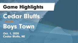Cedar Bluffs  vs Boys Town  Game Highlights - Oct. 1, 2020