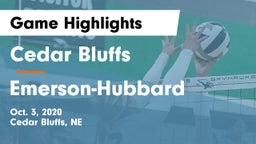 Cedar Bluffs  vs Emerson-Hubbard  Game Highlights - Oct. 3, 2020
