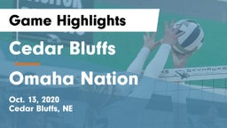 Cedar Bluffs  vs Omaha Nation  Game Highlights - Oct. 13, 2020