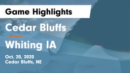 Cedar Bluffs  vs Whiting IA Game Highlights - Oct. 20, 2020