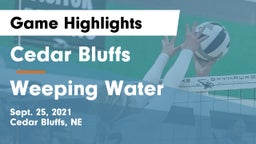 Cedar Bluffs  vs Weeping Water Game Highlights - Sept. 25, 2021