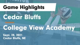 Cedar Bluffs  vs College View Academy Game Highlights - Sept. 28, 2021