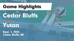 Cedar Bluffs  vs Yutan  Game Highlights - Sept. 1, 2022