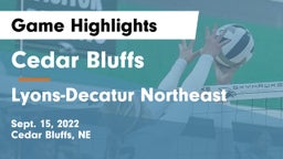 Cedar Bluffs  vs Lyons-Decatur Northeast Game Highlights - Sept. 15, 2022