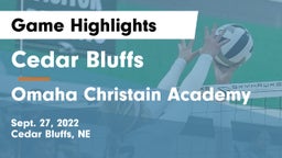 Cedar Bluffs  vs Omaha Christain Academy  Game Highlights - Sept. 27, 2022