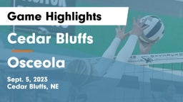 Cedar Bluffs  vs Osceola  Game Highlights - Sept. 5, 2023