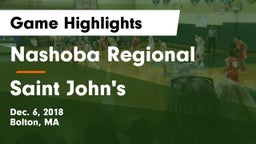 Nashoba Regional  vs Saint John's  Game Highlights - Dec. 6, 2018