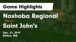 Nashoba Regional  vs Saint John's  Game Highlights - Dec. 21, 2019