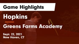 Hopkins  vs Greens Farms Academy  Game Highlights - Sept. 22, 2021