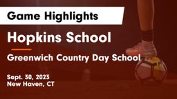 Hopkins School vs Greenwich Country Day School Game Highlights - Sept. 30, 2023