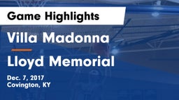 Villa Madonna  vs Lloyd Memorial  Game Highlights - Dec. 7, 2017