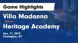 Villa Madonna  vs Heritage Academy Game Highlights - Jan. 11, 2019