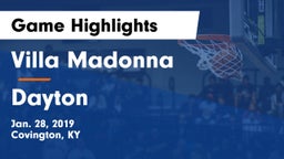Villa Madonna  vs Dayton  Game Highlights - Jan. 28, 2019