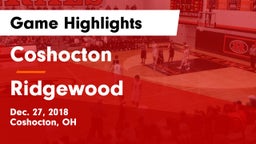 Coshocton  vs Ridgewood  Game Highlights - Dec. 27, 2018