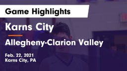 Karns City  vs Allegheny-Clarion Valley  Game Highlights - Feb. 22, 2021
