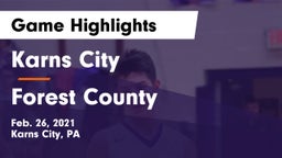 Karns City  vs Forest County Game Highlights - Feb. 26, 2021