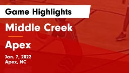 Middle Creek  vs Apex  Game Highlights - Jan. 7, 2022