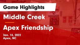 Middle Creek  vs Apex Friendship  Game Highlights - Jan. 14, 2022