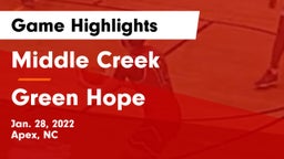 Middle Creek  vs Green Hope  Game Highlights - Jan. 28, 2022