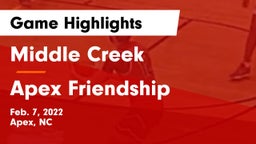 Middle Creek  vs Apex Friendship  Game Highlights - Feb. 7, 2022
