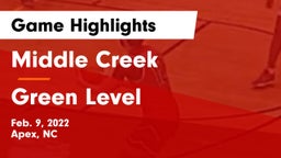 Middle Creek  vs Green Level  Game Highlights - Feb. 9, 2022