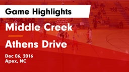 Middle Creek  vs Athens Drive  Game Highlights - Dec 06, 2016