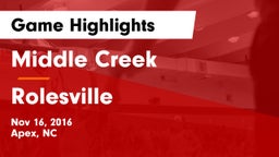 Middle Creek  vs Rolesville  Game Highlights - Nov 16, 2016