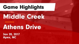 Middle Creek  vs Athens Drive  Game Highlights - Jan 20, 2017