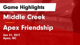 Middle Creek  vs Apex Friendship  Game Highlights - Jan 31, 2017
