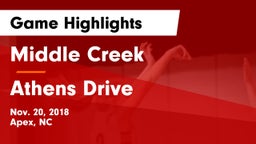 Middle Creek  vs Athens Drive  Game Highlights - Nov. 20, 2018