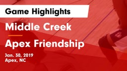 Middle Creek  vs Apex Friendship  Game Highlights - Jan. 30, 2019