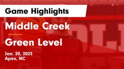 Middle Creek  vs Green Level Game Highlights - Jan. 20, 2023