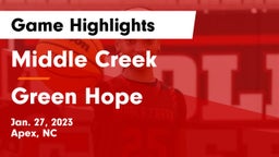 Middle Creek  vs Green Hope  Game Highlights - Jan. 27, 2023