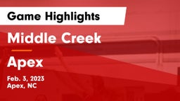 Middle Creek  vs Apex  Game Highlights - Feb. 3, 2023