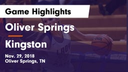 Oliver Springs  vs Kingston  Game Highlights - Nov. 29, 2018