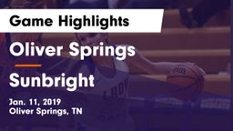 Oliver Springs  vs Sunbright Game Highlights - Jan. 11, 2019