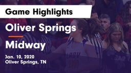 Oliver Springs  vs Midway  Game Highlights - Jan. 10, 2020