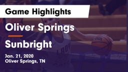 Oliver Springs  vs Sunbright Game Highlights - Jan. 21, 2020