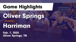 Oliver Springs  vs Harriman Game Highlights - Feb. 7, 2020