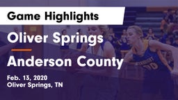 Oliver Springs  vs Anderson County  Game Highlights - Feb. 13, 2020