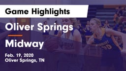 Oliver Springs  vs Midway  Game Highlights - Feb. 19, 2020