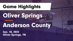 Oliver Springs  vs Anderson County  Game Highlights - Jan. 18, 2022